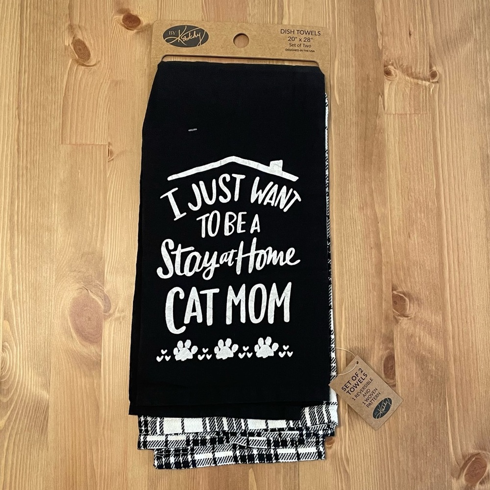 Cat Mom Dish Towel Set